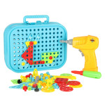 Building bricks in a suitcase + screwdriver for the fire brigade after