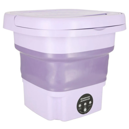 Mini salokāmā pārnēsājamā veļas mazgājamā mašīna 12L violetā krāsā