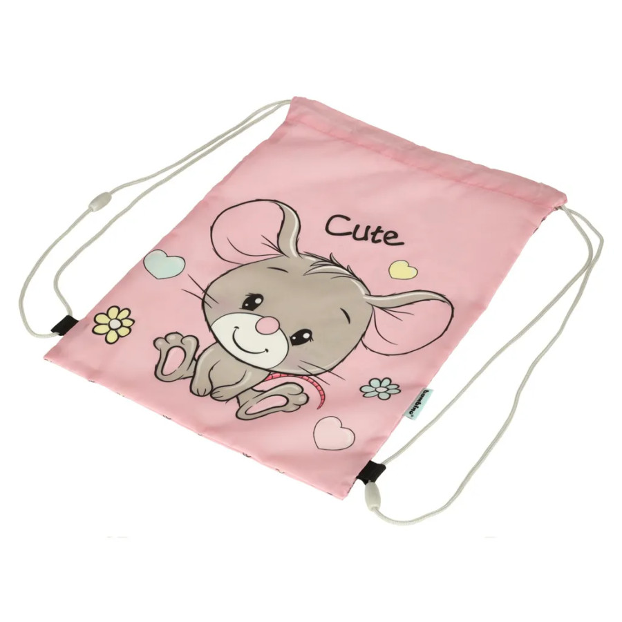 Kids shoe bag mouse pink