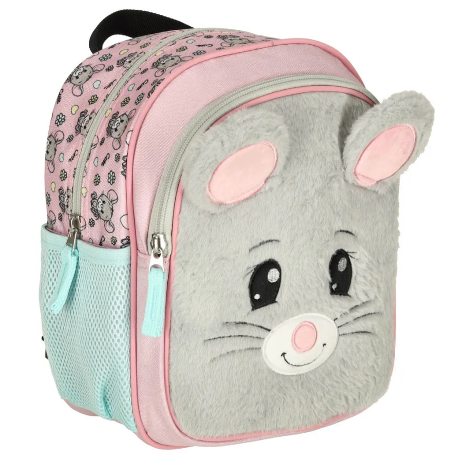 Nursery Backpack 10.5" Mouse Blue Grey