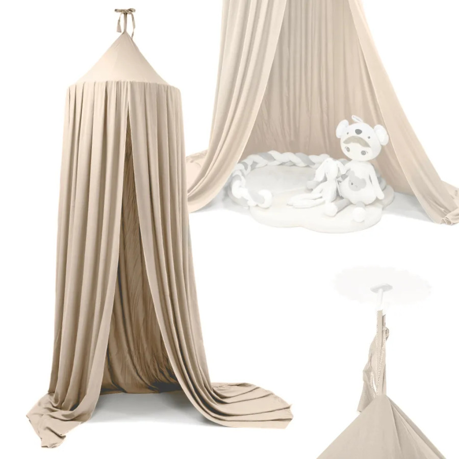Dome curtain for tipi tent hanging beige