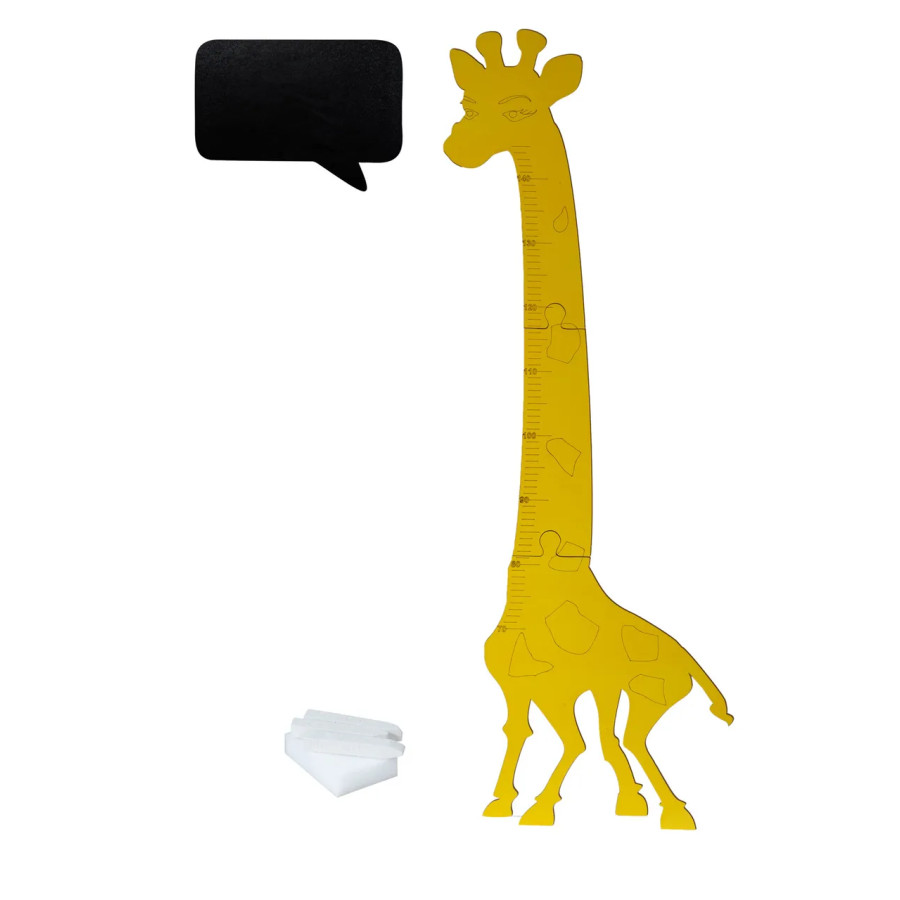 Wooden giraffe growth dimension 125 cm yellow + chalk board 32 x 44 cm