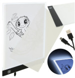 Piešimo lenta A4 LED apšviesta braižymo lenta