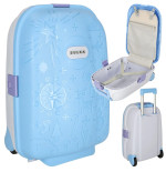 Children's suitcase on wheels, hand luggage, blue