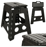 Non-slip folding stool 39 cm black