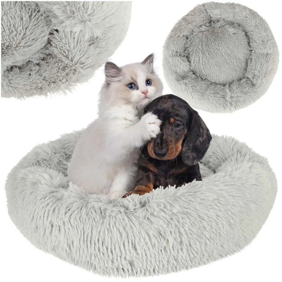 Dog bed cushion plush sofa pad 60 cm grey