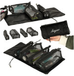 Salokāms kosmētikas maisiņš Ceļojumu noņemams Roll-up 4in1 lielas ietilpības Portable Black
