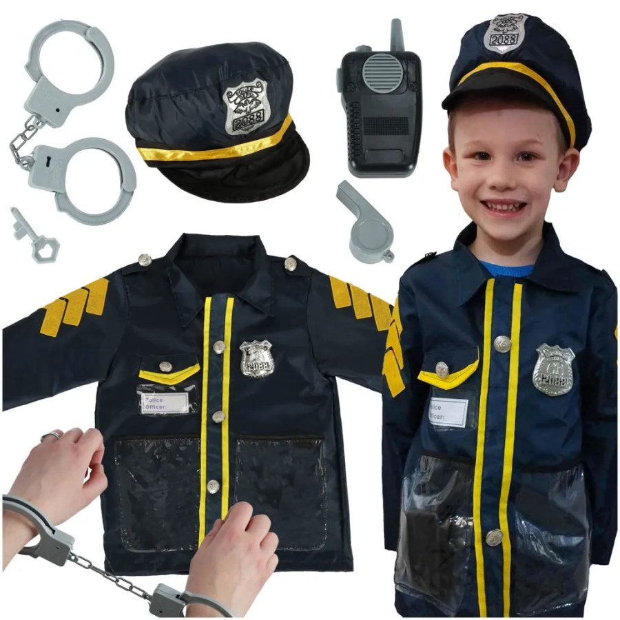 Carnival costume policeman handcuff set for ages 3-8 years