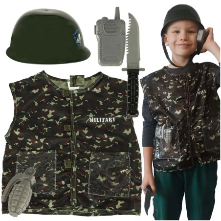 Carnival costume helmet soldier 3-8 years old