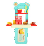 Kids kitchen in suitcase fast food burger set ice cream fries 55cm