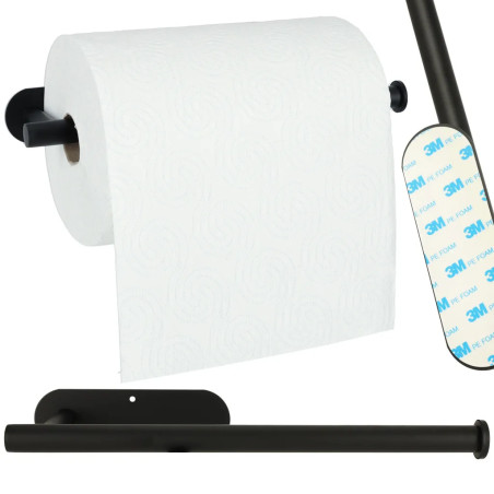 Toilet paper towel holder black