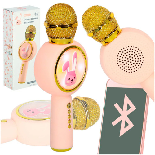 Wireless microphone for karaoke bunny in pink