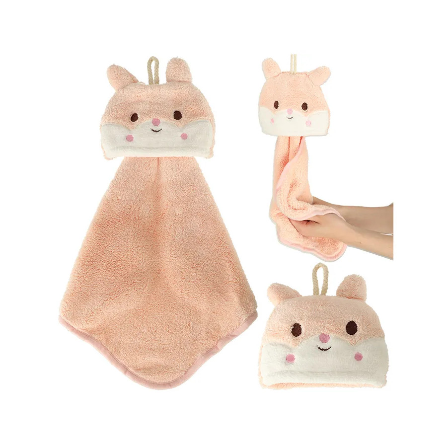 Nursery hand towel 42x25cm pink rabbit