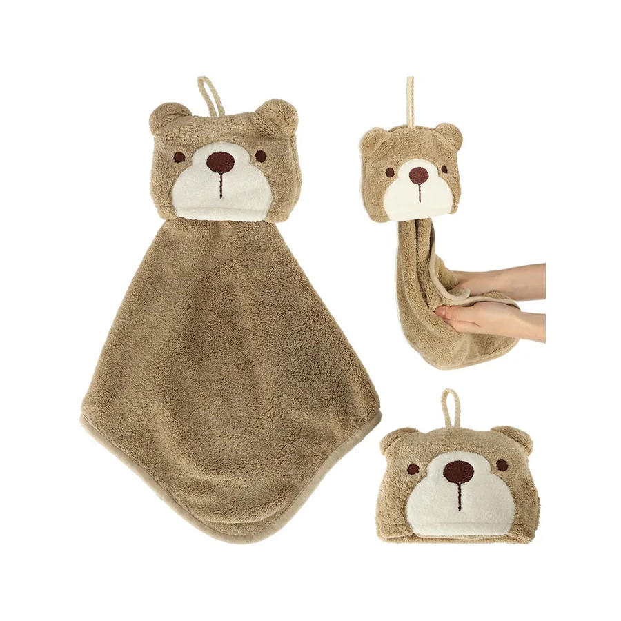 Nursery hand towel 42x25cm brown teddy bear