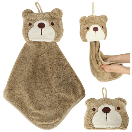 Nursery hand towel 42x25cm brown teddy bear