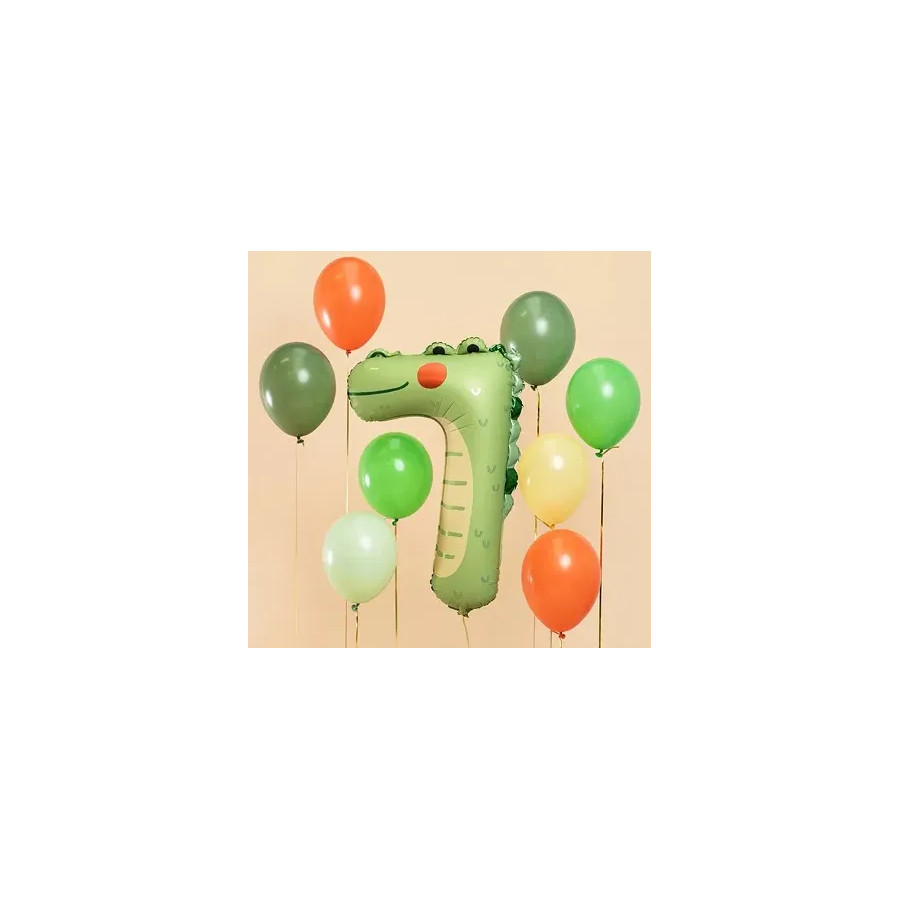 Number of foil birthday balloons "7" - Crocodile 56x85 cm