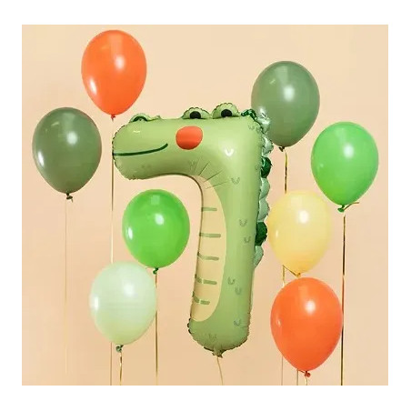 Number of foil birthday balloons "7" - Crocodile 56x85 cm