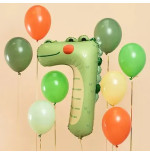 Number of foil birthday balloons "7" - Crocodile 56x85 cm