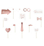 Wedding photo props white pink heart 12 elements