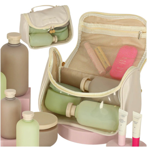 Travel cosmetic case-organiser beige